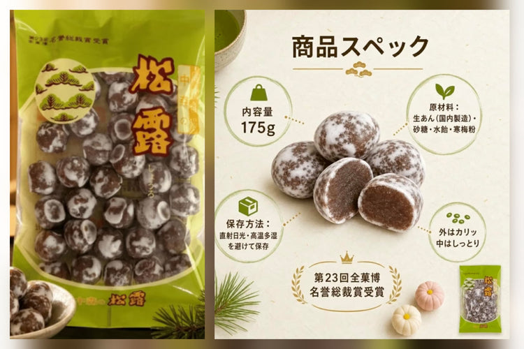 滋賀名產 中森製菓 傳統和菓子 減糖古法紅豆餡松露糖／松露 中森製菓 あんこ玉 (2袋入)
