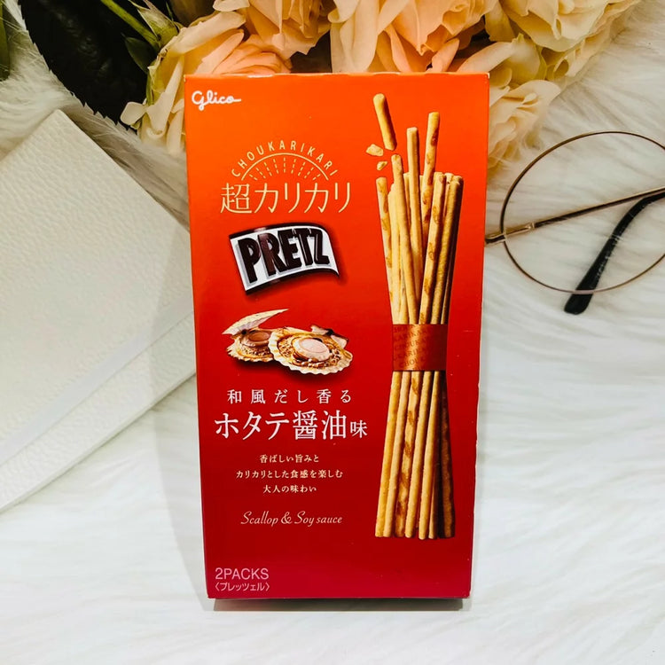 Made in Japan: Glico | PRETZ Ultra-Thin Crunchy Pretz Japanese Scallop Soy Sauce Flavor 55g (B3886)