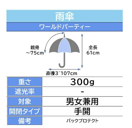 日本直送： WPC. UNISEX BACK PROTECT 保護背囊折疊雨傘UX004 (B3225)