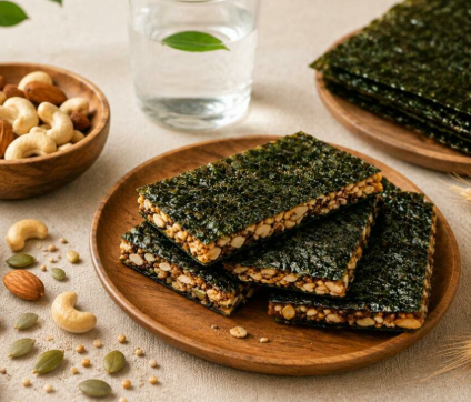 日本製：BOBMOOS 海苔ナッツクリスピーサンド 304g (B3743)