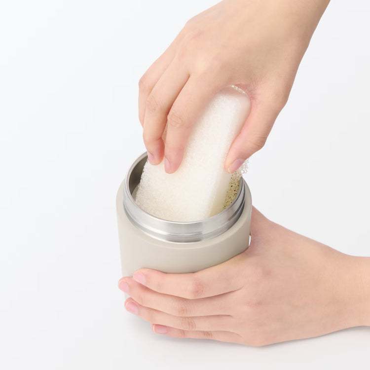 Made in Japan: MUJI Wide Mouth Insulated Soup Jar 300/430mL | Gray/Beige/Silver (B592)