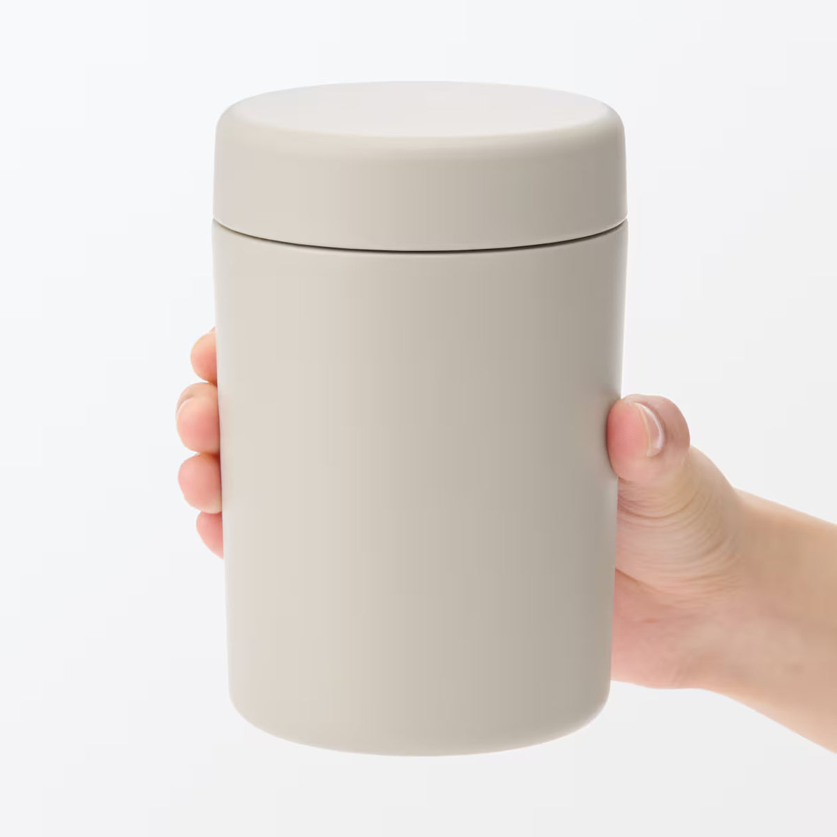 Made in Japan: MUJI Wide Mouth Insulated Soup Jar 300/430mL | Gray/Beige/Silver (B592)