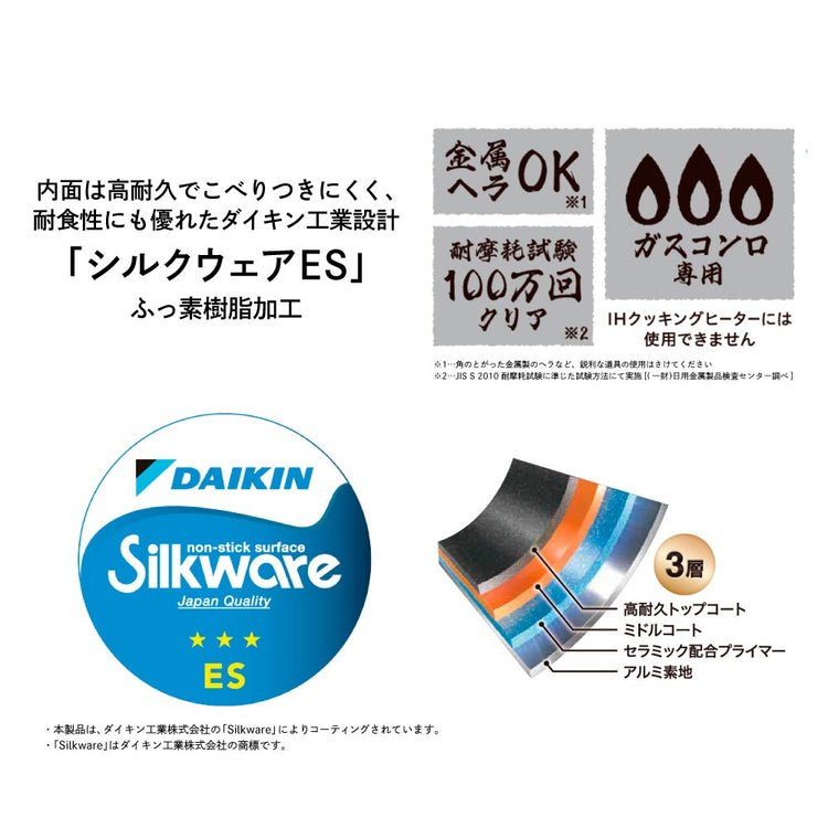 日本製：技逸品 20cm 職人手造鋁鑄造不黏平底鍋 煤氣爐[瓦斯爐]專用 (B3896)
