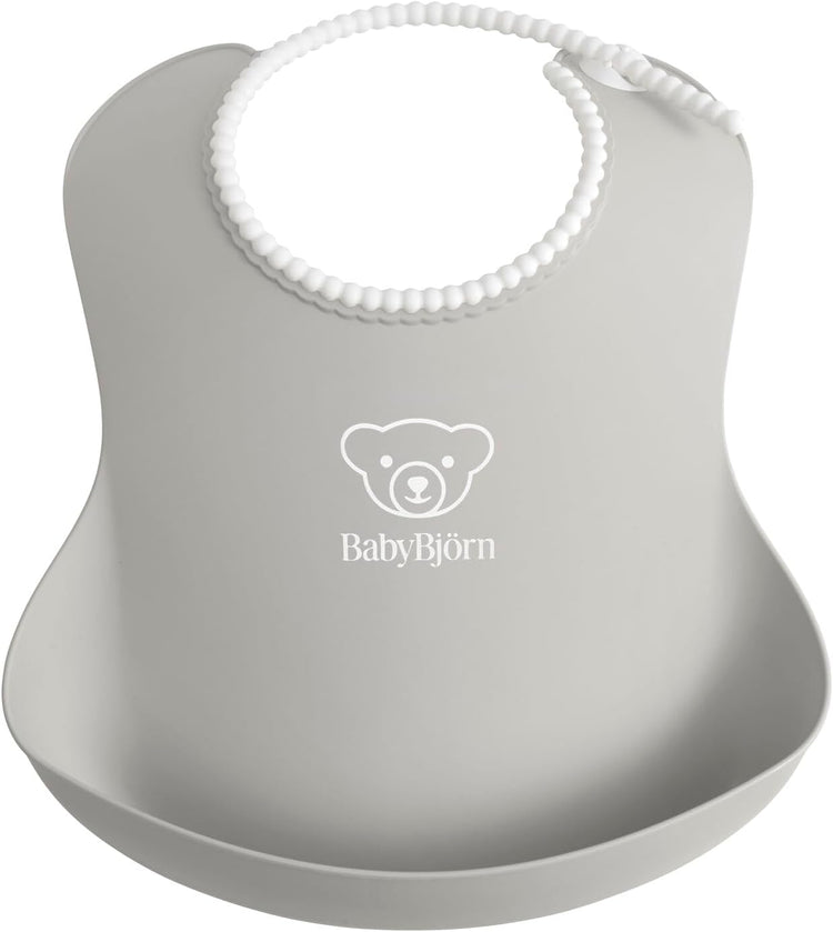 日本製-BabyBjorn-專業級防漏超輕量圍兜-粉藍色-TPE材質-無段式頸圍調整-瑞典製造
