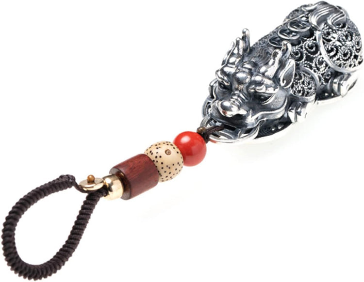 Direct from Japan: [Attract wealth & ward off evil / Replenish Metal, Water, Earth elements / Free shipping on one item] Hand-woven Brass Pixiu Good Luck Knot Keychain (B3640)