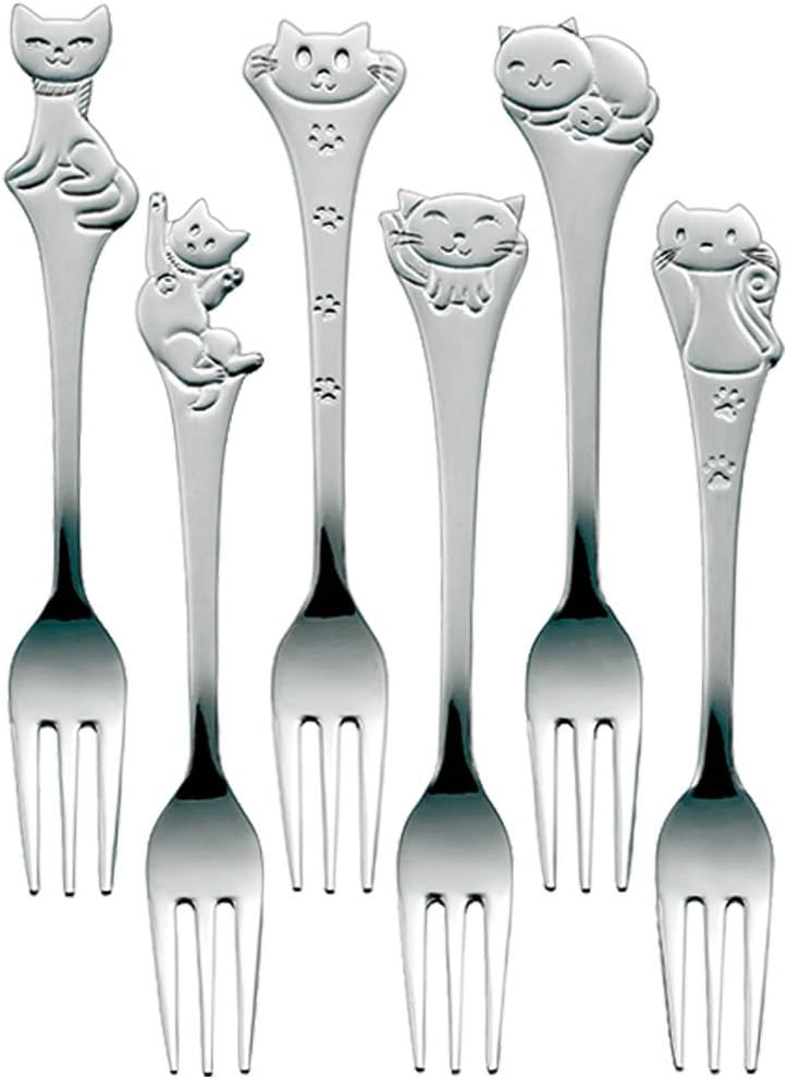 Made in Japan: Nagao Lovely Cats Mini Spoons/Forks, Set of 6 (B3598)