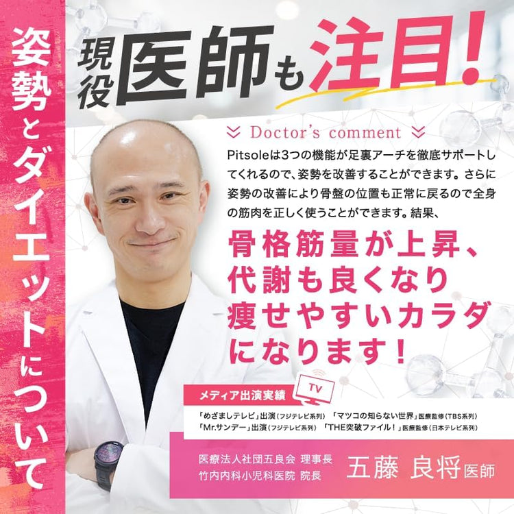 Direct from Japan: Pitsole Posture Correction and Decompression Slimming Insoles (B3621)