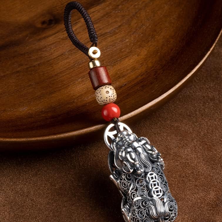 Direct from Japan: [Attract wealth & ward off evil / Replenish Metal, Water, Earth elements / Free shipping on one item] Hand-woven Brass Pixiu Good Luck Knot Keychain (B3640)