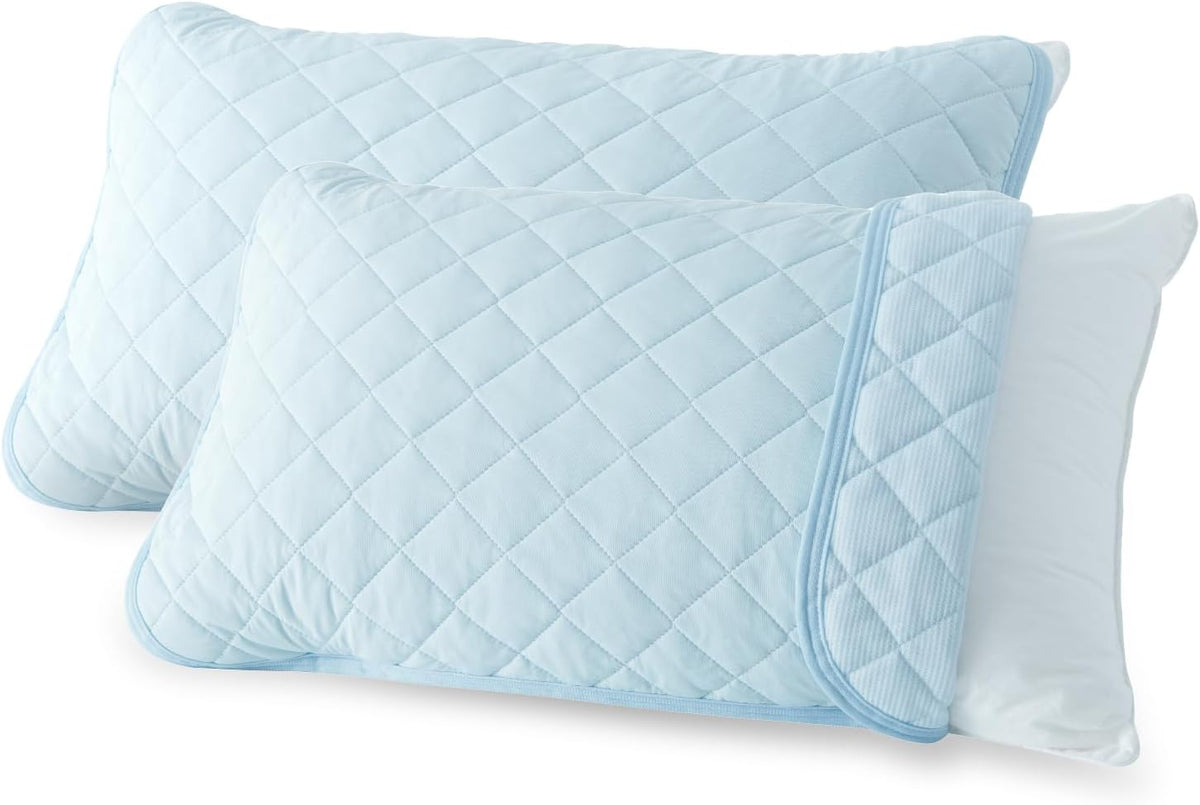 Japanese Brand: Kumori | POLAR COOL Double-Sided Extreme Cooling, Sweat-Absorbing & Quick-Drying Pillow Mat, 2-Piece Value Pack (B3632)