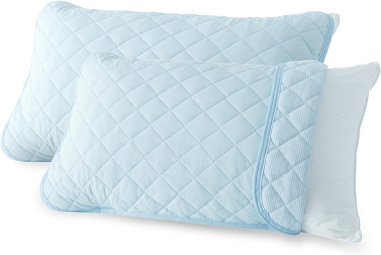 Japanese Brand: Kumori | POLAR COOL Double-Sided Extreme Cooling, Sweat-Absorbing & Quick-Drying Pillow Mat, 2-Piece Value Pack (B3632)