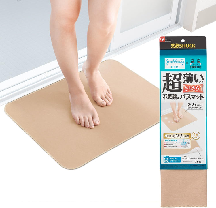 日本製：LEC激落君 SHOCK 超薄乾爽浴室墊 45×60cm (B3054)