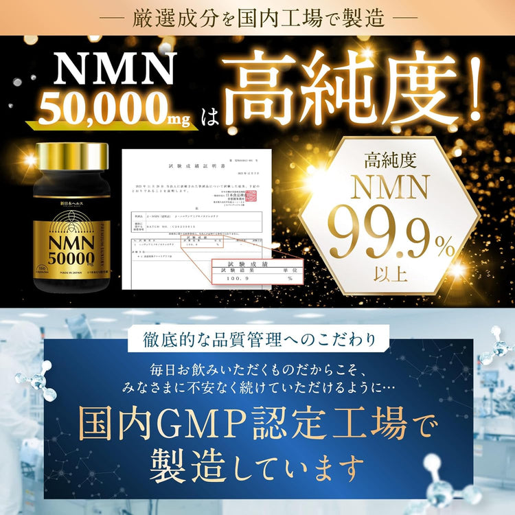 日本製-新日本ヘルス-NMN-50000mg-高純度99.9-耐酸性膠囊-醫師監修-美容成分配合-抗衰老膠囊-逆齡保養