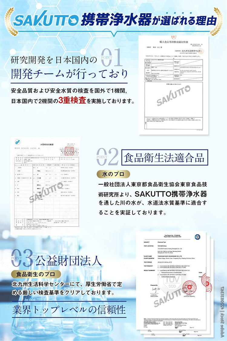 SAKUTTO 攜帶型戶外/防災淨水器