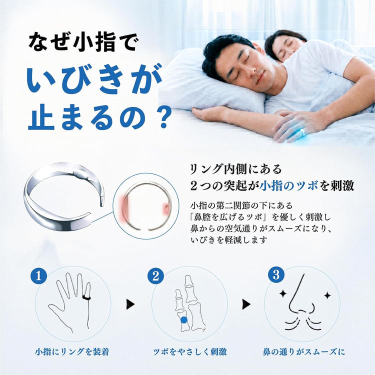 日本直送：日本式ツボ押し安眠いびき防止リング (B3639)