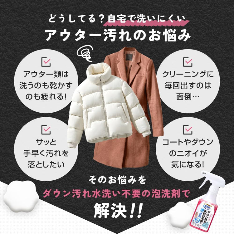日本製-Aimedia-免水洗羽絨及衣物清潔泡泡-250ml-業務用級去污-消臭無香料-羽絨大褸清潔