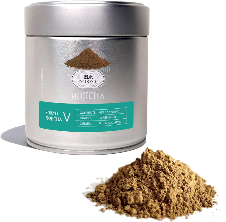 日本製：創京 宇治産高級セレモニアル一番茶ほうじ茶パウダー 高級茶道グレード／ほうじ茶ラテ専用 (B3718)