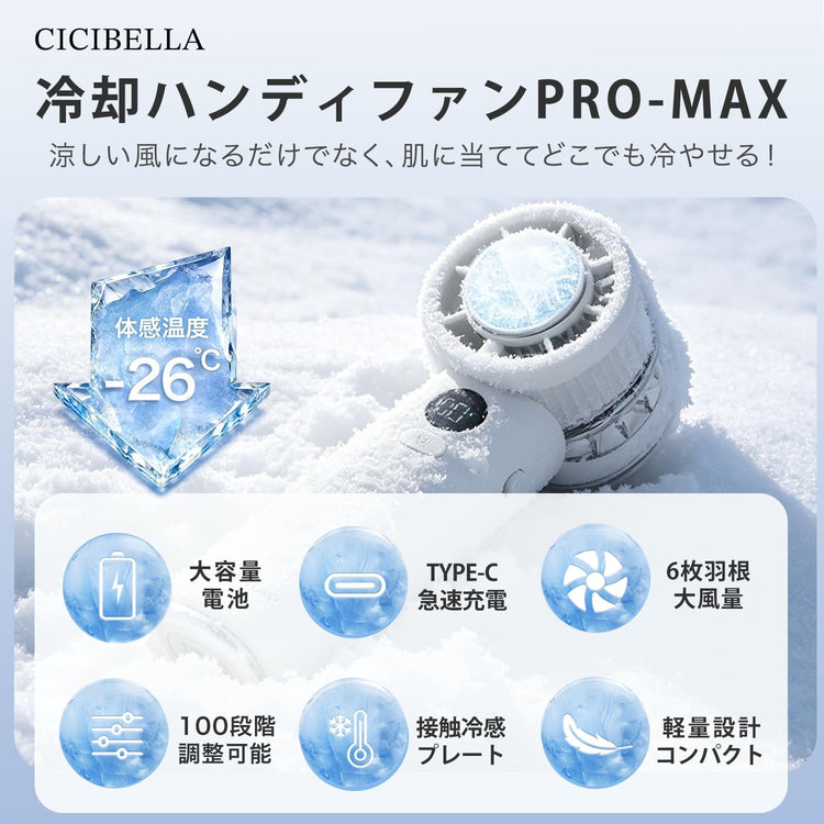 日本品牌：CICIBELLA 2025 PROMAX 100級瞬冷隨身風扇 (B3640)