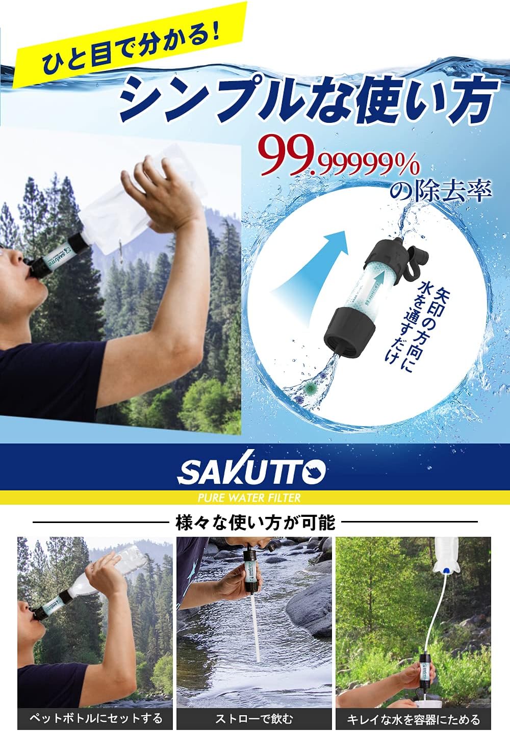 SAKUTTO 攜帶型戶外/防災淨水器