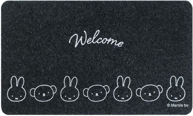 日本製-Okato代購-Miffy與Boris室內室外通用防水止滑玄關地墊L號45x75cm-平鋪包裝-日本進口オカトーMiffy米飛兔Boris熊超薄0.5cm可水洗刮泥防滑玄關地墊-室內外通用開門不卡縫水洗易乾-改善鞋底泥沙帶回家及門口地墊卡門縫-日系簡約美學家居用品照