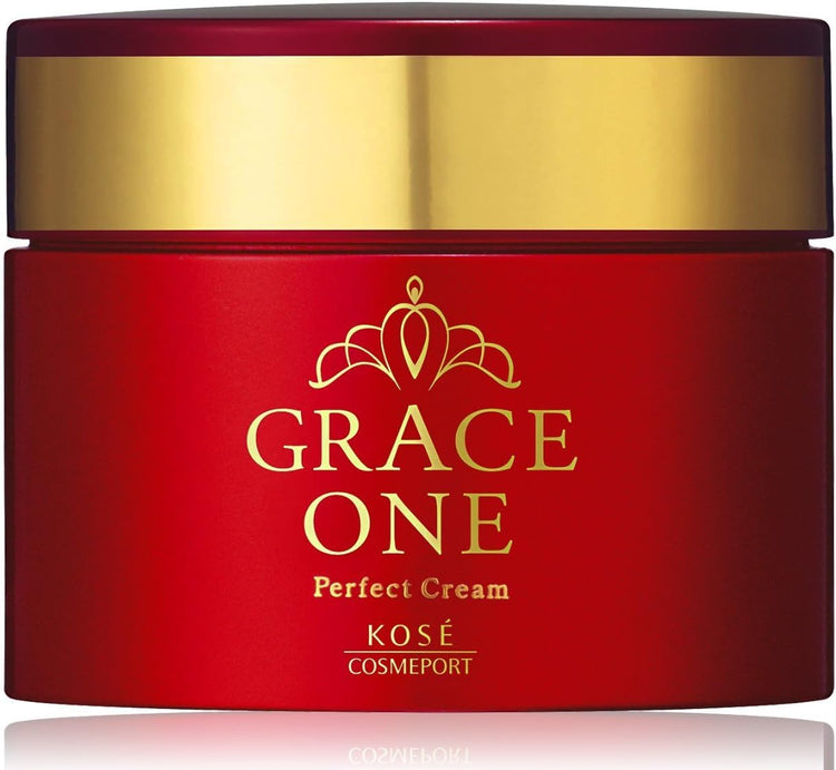 日本製-KOSE代購-高絲GraceOne濃潤抗衰老修護面霜-100g大容量瓶裝附贈鼻用角栓貼-日本進口高絲熟齡肌逆齡乳霜-雙重膠原蛋白玻尿酸保濕-防皺紋鬆弛暗沉乾裂-敏感肌低刺激配方-改善英國硬水暖氣乾燥肌膚問題-男女適用面部護膚保養照
