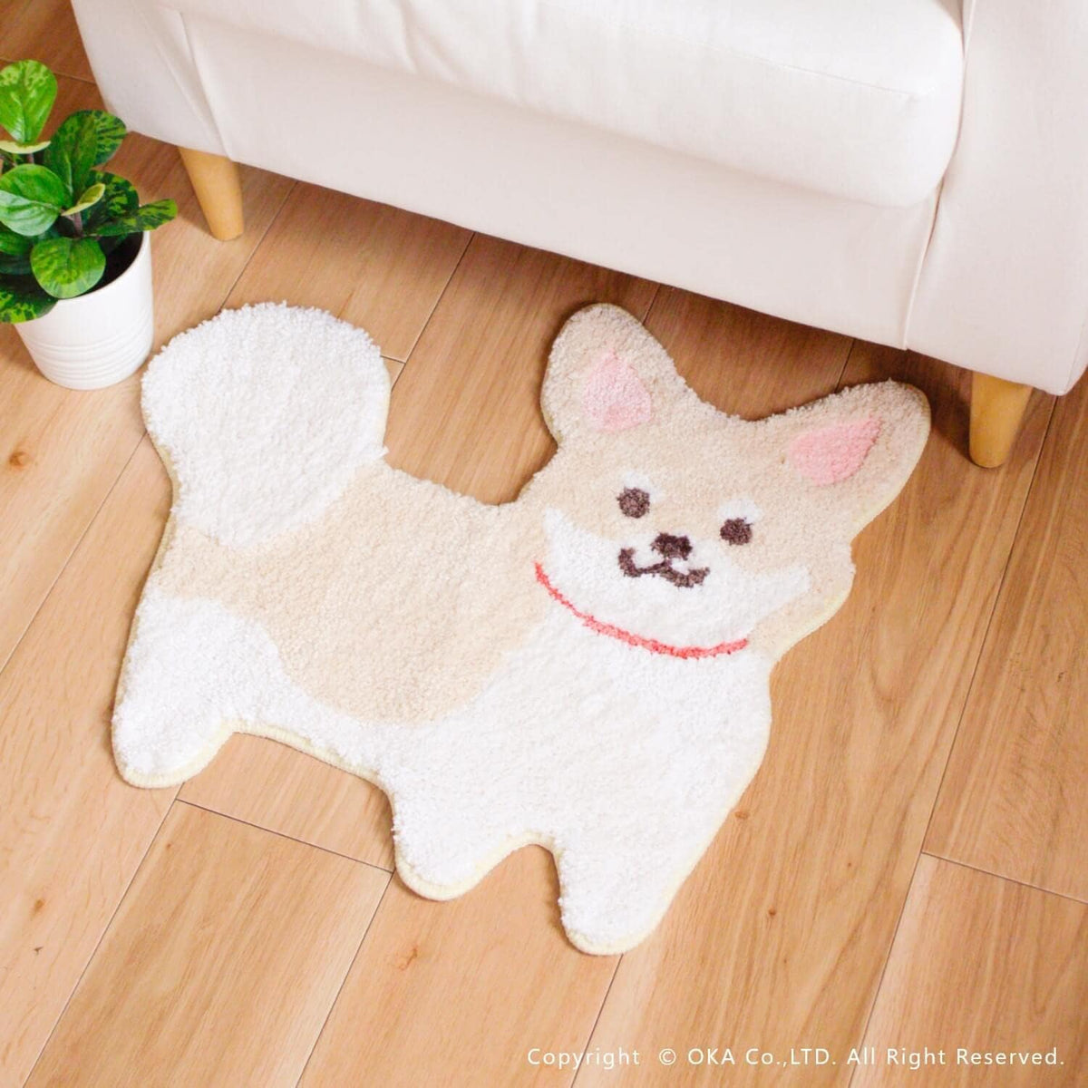 Direct from Japan: OKA Cute Animal Plush Mat, Machine Washable (B3019)