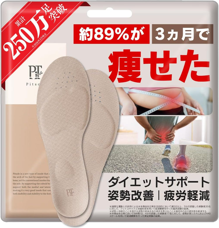 Direct from Japan: Pitsole Posture Correction and Decompression Slimming Insoles (B3621)