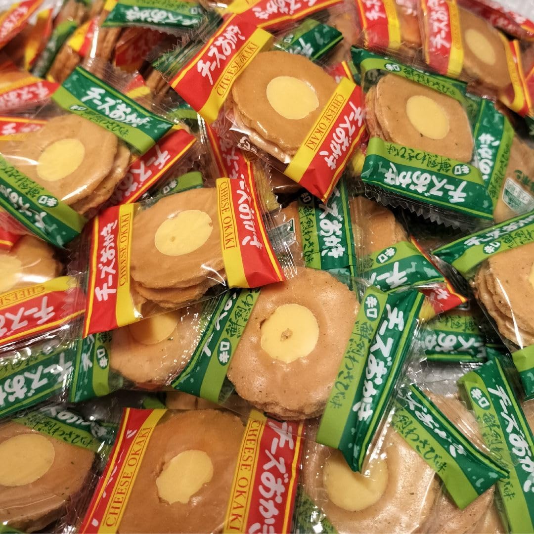 日本製：日本Costco Bourbon 2款芝士夾心米餅 · 原味＋芥末味 400g (B3009)