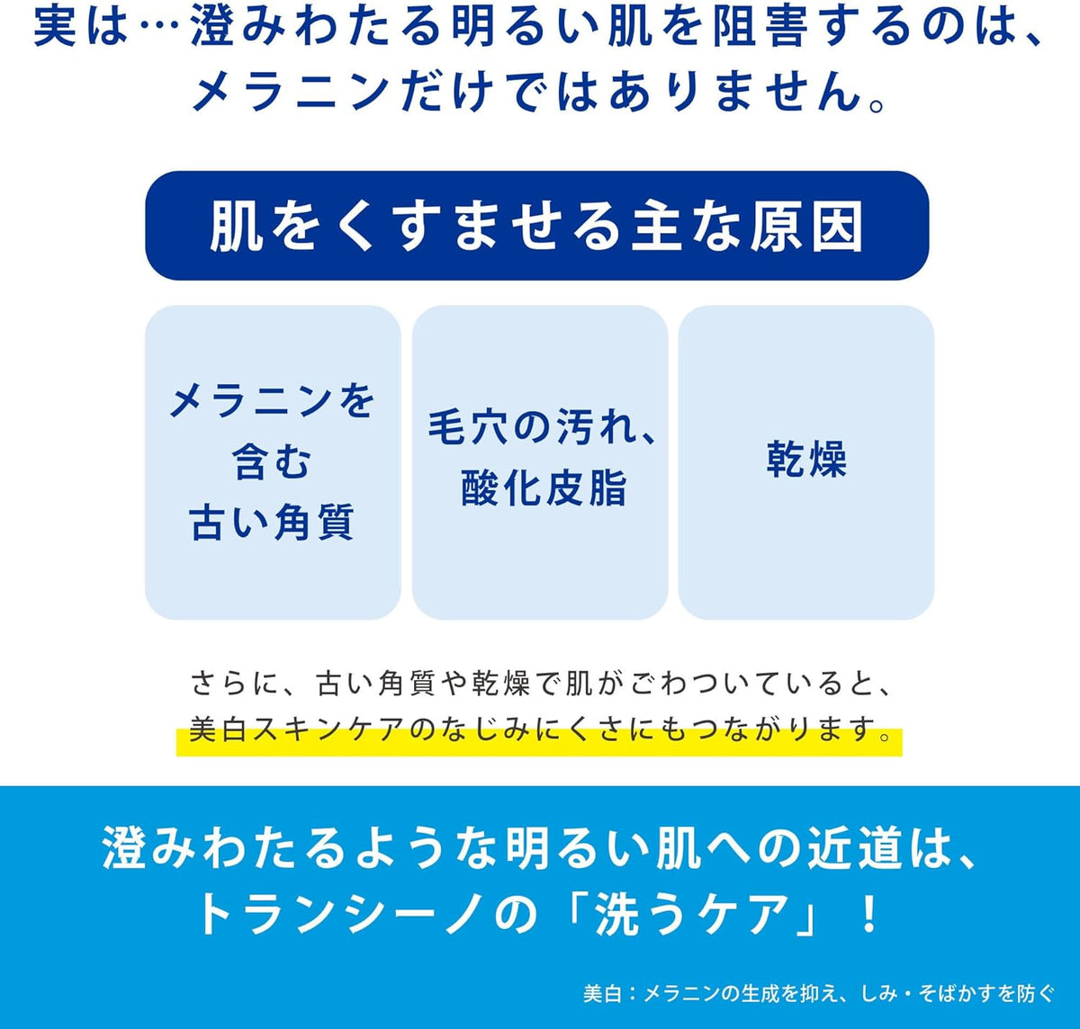 日本製：トランシーノ ｜ 薬用ホワイトニングフェイシャルジェルウォッシュ 110g(B1006)