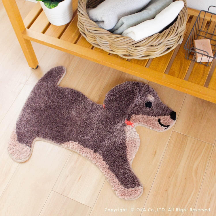 Direct from Japan: OKA Cute Animal Plush Mat, Machine Washable (B3019)
