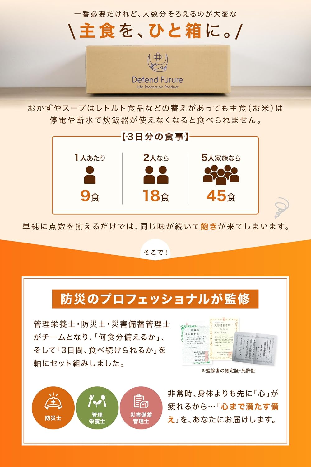 Defend Future 5年防災食品套裝2人3日份共18主食及點心 ディフェンドフューチャー 防災食セット