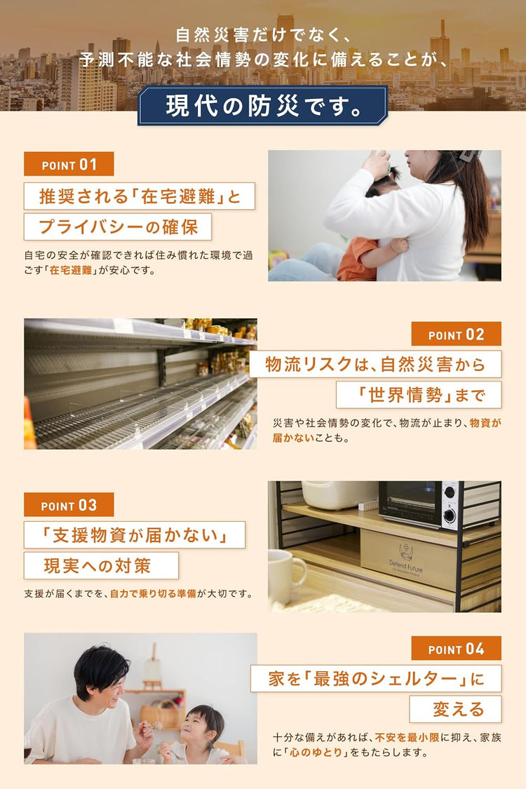 Defend Future 5年防災食品套裝2人3日份共18主食及點心 ディフェンドフューチャー 防災食セット