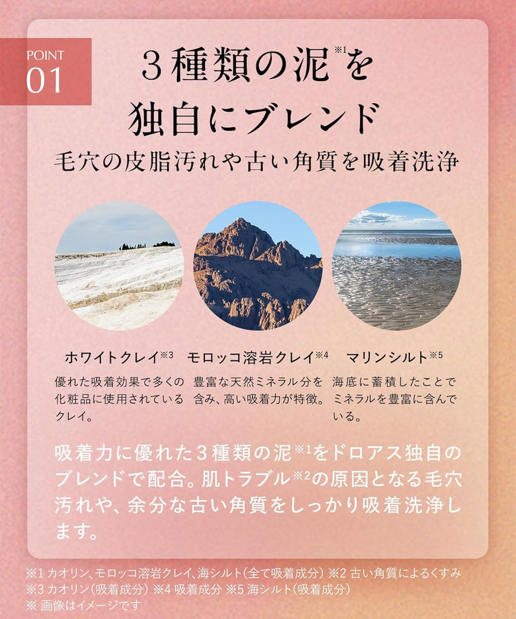 日本製：DROAS 礦物泥潔淨磨砂洗面膏—牡丹香(B584)