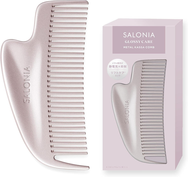 Direct from Japan: SALONIA | GLOSSY CARE Metal Gua Sha Anti-Static Massage Brush (B3623)