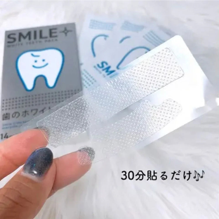 日本製：SMILE PLUS WHITE TEETH PACK 微笑亮白牙齒貼 14天用量 (B3755)