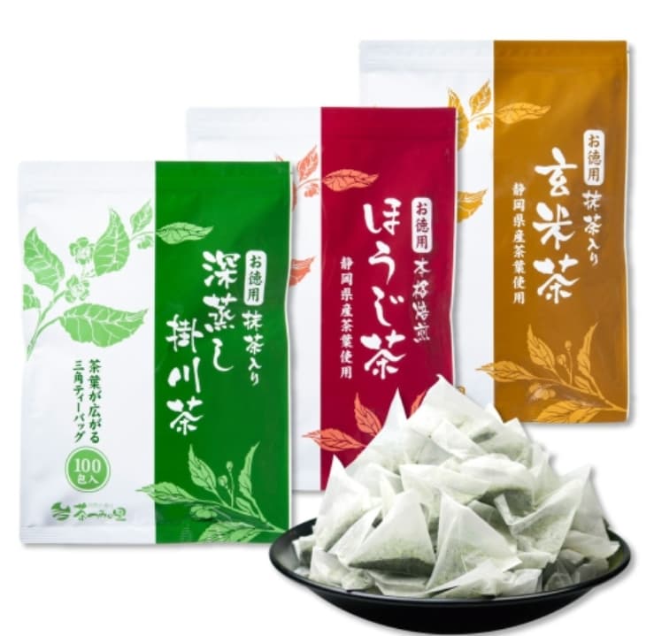 Made in Japan: Chanomi no Sato - Shizuoka Kakegawa Genmaicha x Matcha Hojicha Tea Bags (Large Capacity 100 bags) (F172)