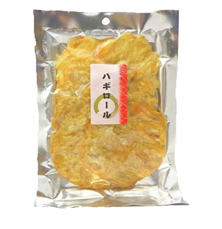 日本製-味の海翁堂代購-烤剝皮魚乾片雞泡魚乾風味ハギロール100g-單包裝居酒屋下酒菜氣炸適用-日本進口味の海翁堂ハギロール烤剝皮魚乾100g魚肉薄切微火烘烤鮮甜彈牙沾蛋黃醬七味粉每日追劇下酒適用-改善質地乾柴及零食死鹹-日系食品飲料照