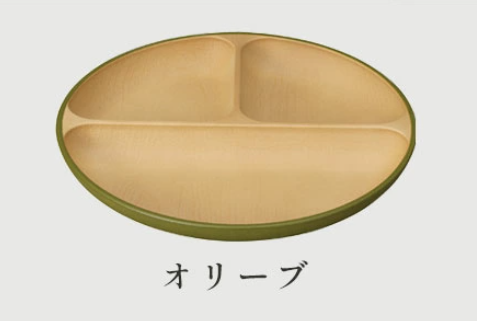 日本製：🏆日本木目調 ｜ 抗菌三格隔餐盤 25cm (B3433)