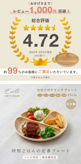 日本製：🏆日本木目調 ｜ 抗菌三格隔餐盤 25cm (B3433)