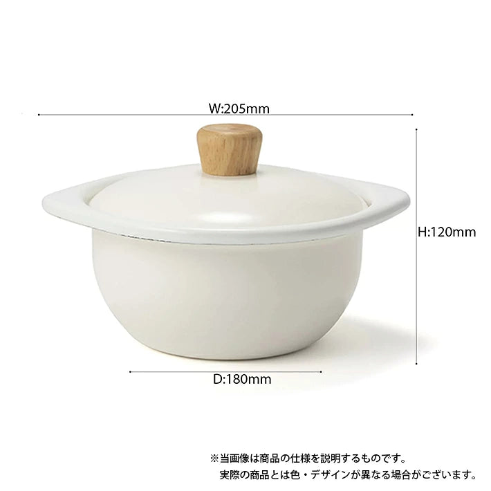日本製：Fujihoro Cotton 15cm 琺瑯小燉鍋 1.2L (B3779)