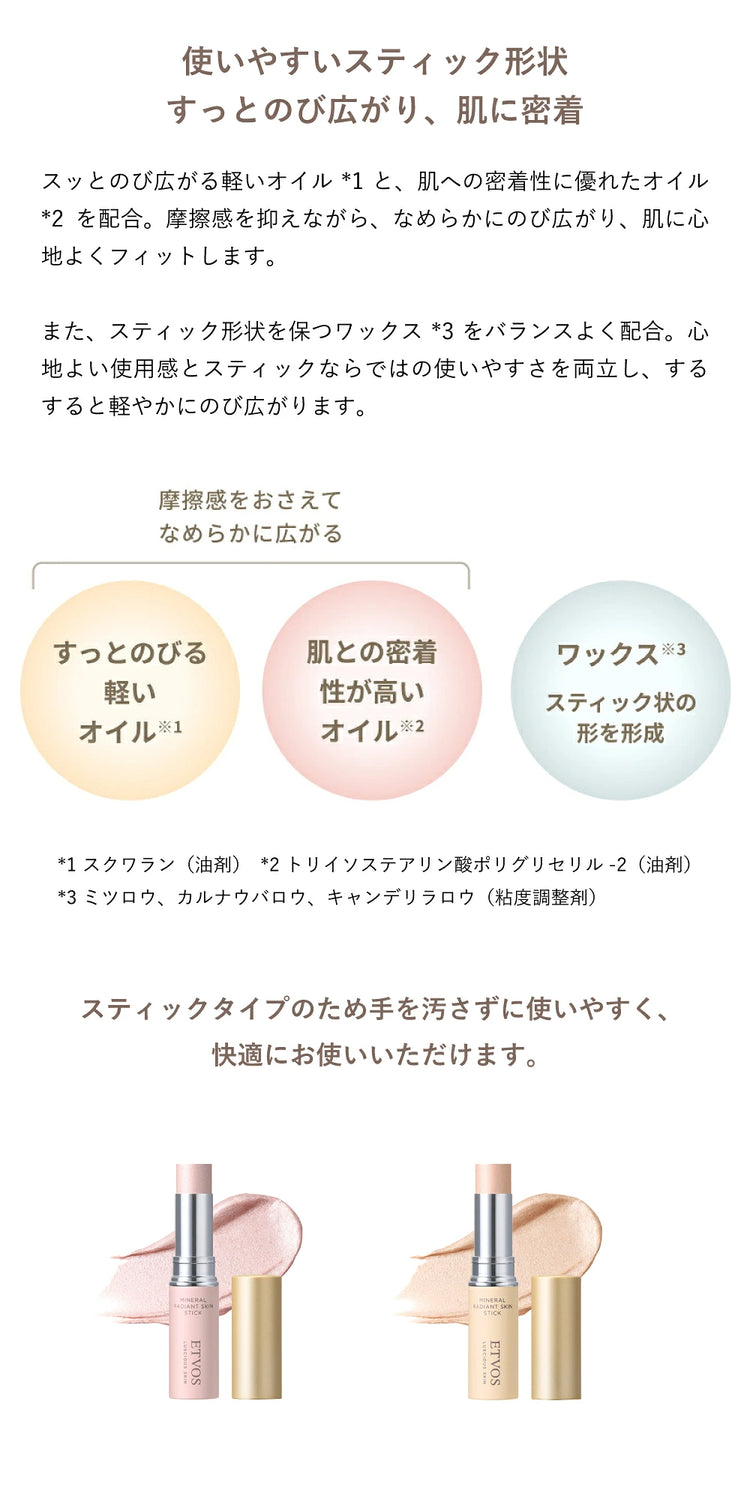 Made in Japan: ETVOS Mineral Radiant Skin Stick 4g (B3807)